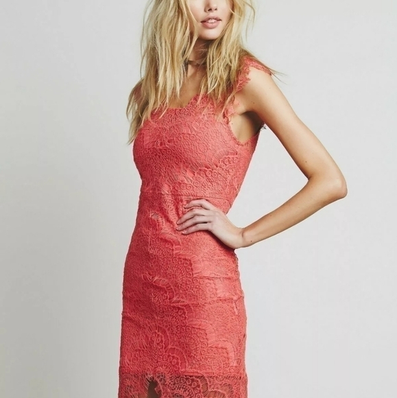 FREE People Peekaboo Lace Slip Dress sz. Small - Picture 1 of 11